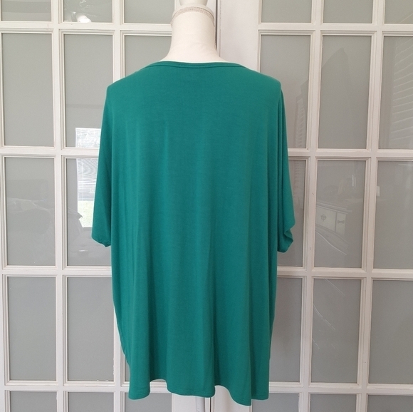 IMAN Pink and Green Short Cap Sleeve Tops Size - 3x - Picture 4 of 15